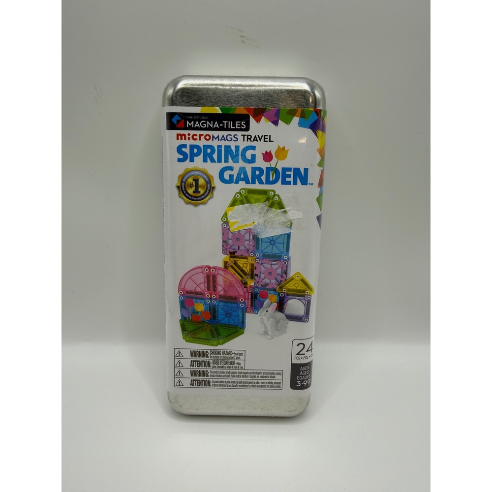 Magna-Tiles microMAGS Travel Spring Garden 24 Piece Magnetic Building Set NWT